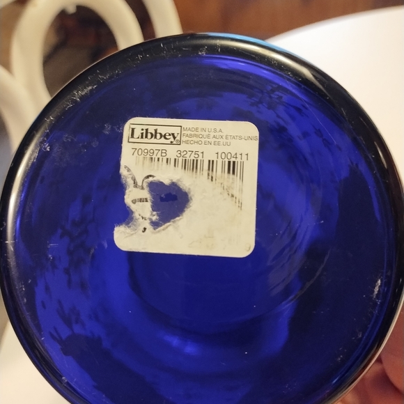 VTG Libbey Cobalt Blue Glass Snowflake Canister Apothecary Jar 7" Christmas - Picture 6 of 9